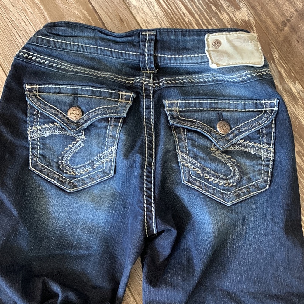 SILVER Capris faded dark blue size 26 - Picture 5 of 6